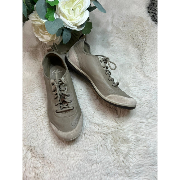 LARKS IBEECK OXFORD LACE UP BIEGE  NUBUCK LEATHER SNEAKERS Sz.9.5 UK 7 EU41 - Picture 4 of 9